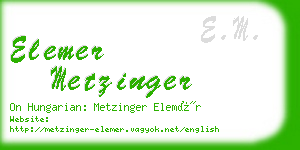 elemer metzinger business card